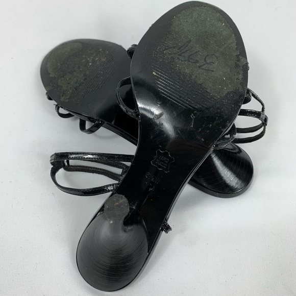 VIA SPIGA Black Strappy Patent Leather Spool Heel - Picture 6 of 7